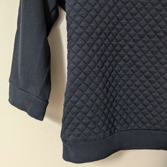 black quilted pullover sweater, size small - Picture 3 of 7